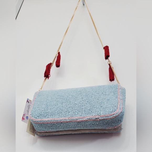 Viral TikTok Beaded Tomato Slice Shoulder Bag Purse Handcrafted in India NWT - Picture 12 of 15